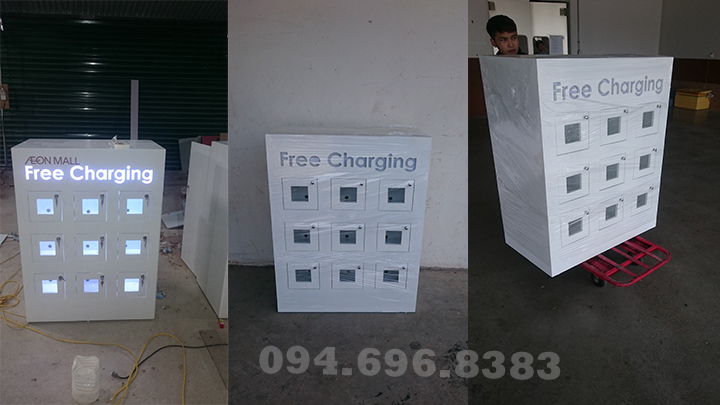 Thiết kế tủ sạc Free Charging ở TTTM AeonMall