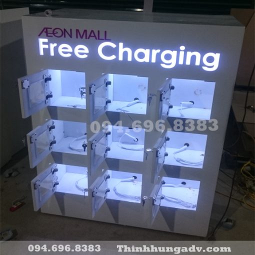 Thiết kế tủ sạc Free Charging ở TTTM AeonMall